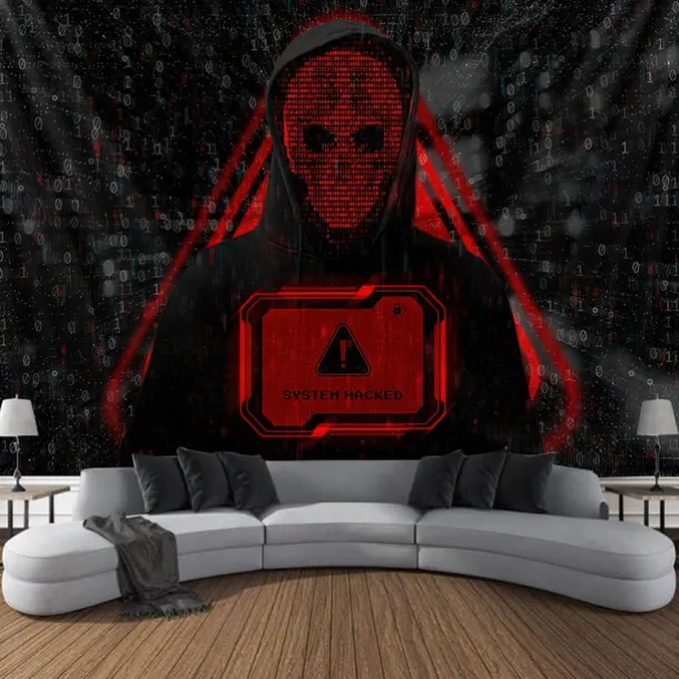 Halloween Tapestry Banners Wall Hangings Skeleton Hacker Modern 3D Party Dorm Shooting Backgrounds Decorations Wall Door Background
