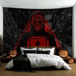 Halloween Tapestry Banners Wall Hangings Skeleton Hacker Modern 3D Party Dorm Shooting Backgrounds Decorations Wall Door Background