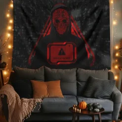 Halloween Tapestry Banners Wall Hangings Skeleton Hacker Modern 3D Party Dorm Shooting Backgrounds Decorations Wall Door Background