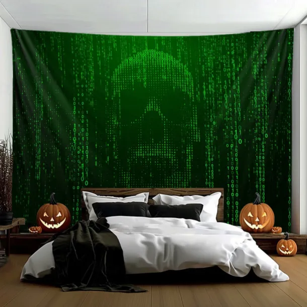 Halloween Tapestry Banners Wall Hangings Skeleton Hacker Modern 3D Party Dorm Shooting Backgrounds Decorations Wall Door Background