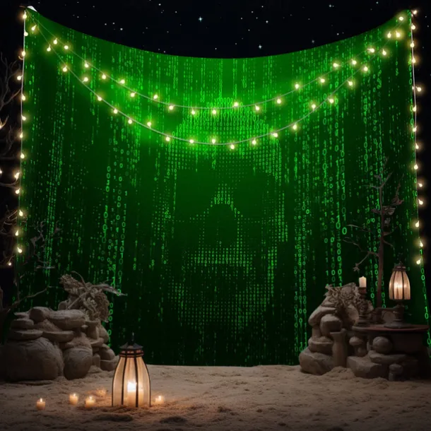 Halloween Tapestry Banners Wall Hangings Skeleton Hacker Modern 3D Party Dorm Shooting Backgrounds Decorations Wall Door Background