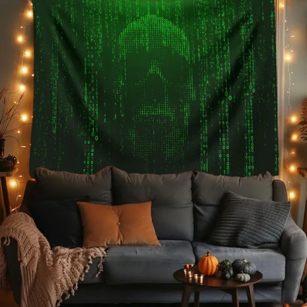 Halloween Tapestry Banners Wall Hangings Skeleton Hacker Modern 3D Party Dorm Shooting Backgrounds Decorations Wall Door Background