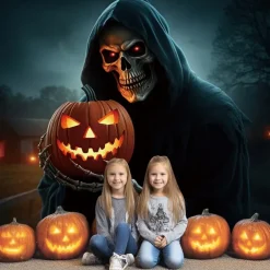 Halloween Tapestry Banners Wall Hangings Grim Reaper Pumpkin Dark Punk Gothic Style Party Dorm Shooting Backgrounds Decorations Wall Door Background