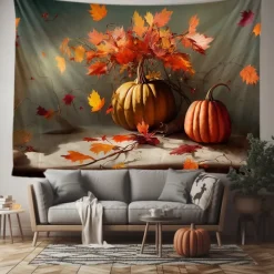 Halloween Tapestry Blanket Wall Hangings Pumpkin 3D Dark Punk Gothic Style Bedroom Living Room Dorm Decorations Wall Door Background