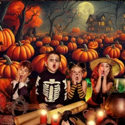 Halloween Tapestry Blanket Wall Hangings Pumpkin 3D Dark Punk Gothic Style Bedroom Living Room Dorm Decorations Wall Door Background