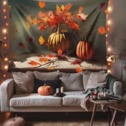 Halloween Tapestry Blanket Wall Hangings Pumpkin 3D Dark Punk Gothic Style Bedroom Living Room Dorm Decorations Wall Door Background