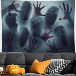 Halloween Tapestry, Bloody Hand Tapestry Wall Hanging ,Art Decor Blanket Curtain Picnic Tablecloth Hanging Bedroom Living Room Dorm Decoration Halloween Decorations