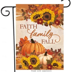Halloween Thanksgiving Garden Flag - Double-Sided Seasonal Yard Banner for Fall Decorations - Durable and Weather-Resistant Polyester Flag for Outdoor Lawn, Porch, or Garden Decor