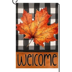 Halloween Thanksgiving Garden Flag - Double-Sided Seasonal Yard Banner for Fall Decorations - Durable and Weather-Resistant Polyester Flag for Outdoor Lawn, Porch, or Garden Decor