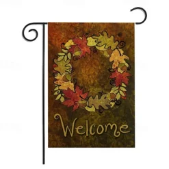Halloween Thanksgiving Garden Flag - Double-Sided Seasonal Yard Banner for Fall Decorations - Durable and Weather-Resistant Polyester Flag for Outdoor Lawn, Porch, or Garden Decor