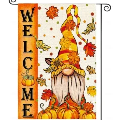 Halloween Thanksgiving Garden Flag - Double-Sided Seasonal Yard Banner for Fall Decorations - Durable and Weather-Resistant Polyester Flag for Outdoor Lawn, Porch, or Garden Decor