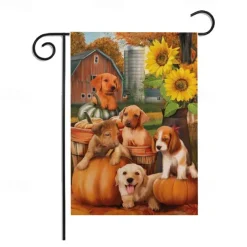 Halloween Thanksgiving Garden Flag - Double-Sided Seasonal Yard Banner for Fall Decorations - Durable and Weather-Resistant Polyester Flag for Outdoor Lawn, Porch, or Garden Decor