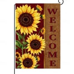 Halloween Thanksgiving Garden Flag - Double-Sided Seasonal Yard Banner for Fall Decorations - Durable and Weather-Resistant Polyester Flag for Outdoor Lawn, Porch, or Garden Decor