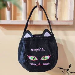 Halloween Treat Bags Candy Bags Trick or Treat Pumpkin/Vampire Tote Bags with Handle for Halloween Party Decoration Supplies