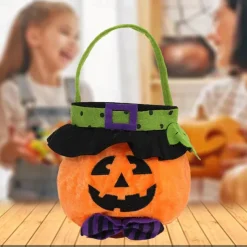 Halloween Treat Bags Candy Bags Trick or Treat Pumpkin/Vampire Tote Bags with Handle for Halloween Party Decoration Supplies