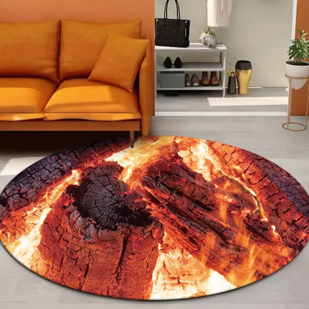 Halloween Trick Eye Fire Doormat Kitchen Mat Floor Mat Non-Slip Area Rug Oil Proof Rug Indoor Outdoor Mat Bedroom Decor Bathroom Mat Entrance Rug