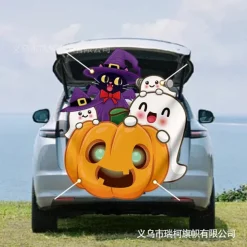 Halloween Trunk Treat Car Banner Car Decoration,Ghost Halloween Decorations Halloween Fabric Car Decoration Halloween Car Trunk Decoration Ghost Pumpkin Wall Covering