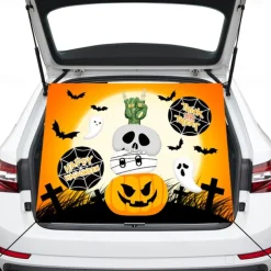 Halloween Trunk Treat Car Banner Car Decoration,Ghost Halloween Decorations Halloween Fabric Car Decoration Halloween Car Trunk Decoration Ghost Pumpkin Wall Covering