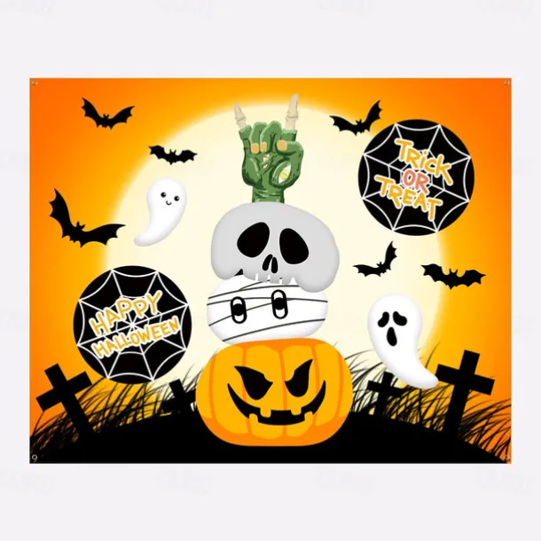 Halloween Trunk Treat Car Banner Car Decoration,Ghost Halloween Decorations Halloween Fabric Car Decoration Halloween Car Trunk Decoration Ghost Pumpkin Wall Covering