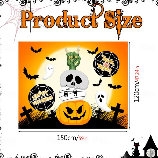 Halloween Trunk Treat Car Banner Car Decoration,Ghost Halloween Decorations Halloween Fabric Car Decoration Halloween Car Trunk Decoration Ghost Pumpkin Wall Covering