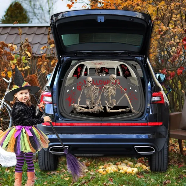 Halloween Trunk Treat Car Banner Car Decoration,Ghost Halloween Decorations Halloween Fabric Car Decoration Halloween Car Trunk Decoration Ghost Pumpkin Wall Covering