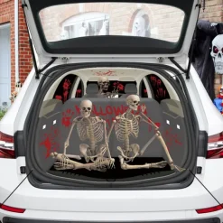 Halloween Trunk Treat Car Banner Car Decoration,Ghost Halloween Decorations Halloween Fabric Car Decoration Halloween Car Trunk Decoration Ghost Pumpkin Wall Covering