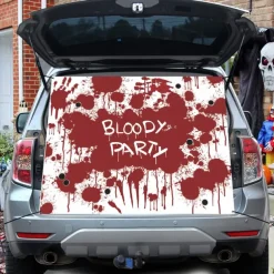 Halloween Trunk Treat Car Banner Car Decoration,Ghost Halloween Decorations Halloween Fabric Car Decoration Halloween Car Trunk Decoration Ghost Pumpkin Wall Covering