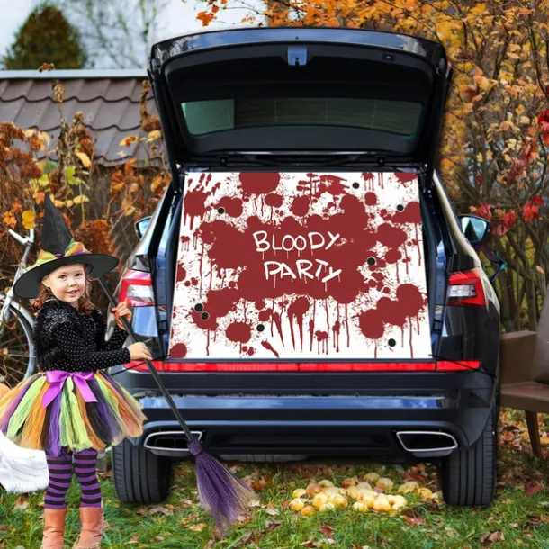Halloween Trunk Treat Car Banner Car Decoration,Ghost Halloween Decorations Halloween Fabric Car Decoration Halloween Car Trunk Decoration Ghost Pumpkin Wall Covering