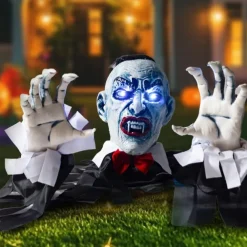 Halloween Vampire Count Zombie Ground Plug Haunted House Secret Room Courtyard Outdoor Glowing Horror Atmosphere Ground Ghost Decoration