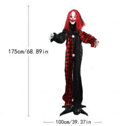 Halloween Voice-Controlled Standing Ghost Clown Glowing Ghost Witch Secret Room Escape Haunted House Courtyard Decoration Props