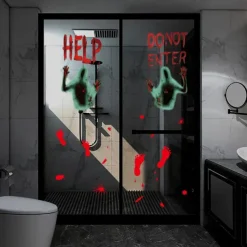 Halloween Wall Stickers, Pumpkin Holiday Decoration Background Wall Bathroom Toilet Stickers