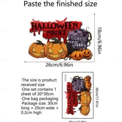 Halloween Wall Stickers, Pumpkin Holiday Decoration Background Wall Bathroom Toilet Stickers