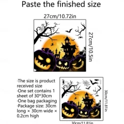 Halloween Wall Stickers, Pumpkin Holiday Decoration Background Wall Bathroom Toilet Stickers