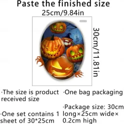 Halloween Wall Stickers, Pumpkin Holiday Decoration Background Wall Bathroom Toilet Stickers