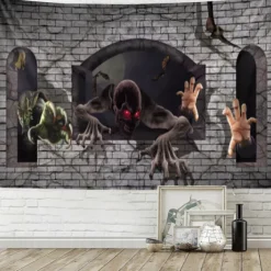 Halloween Wall Tapestry Art Deco Blanket Curtain Hanging Home Bedroom Living Room Decor Horror Bloody Halloween Decorations