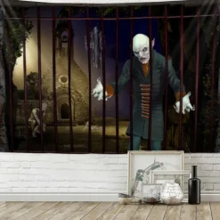 Halloween Wall Tapestry Art Deco Blanket Curtain Hanging Home Bedroom Living Room Decor Horror Bloody Halloween Decorations