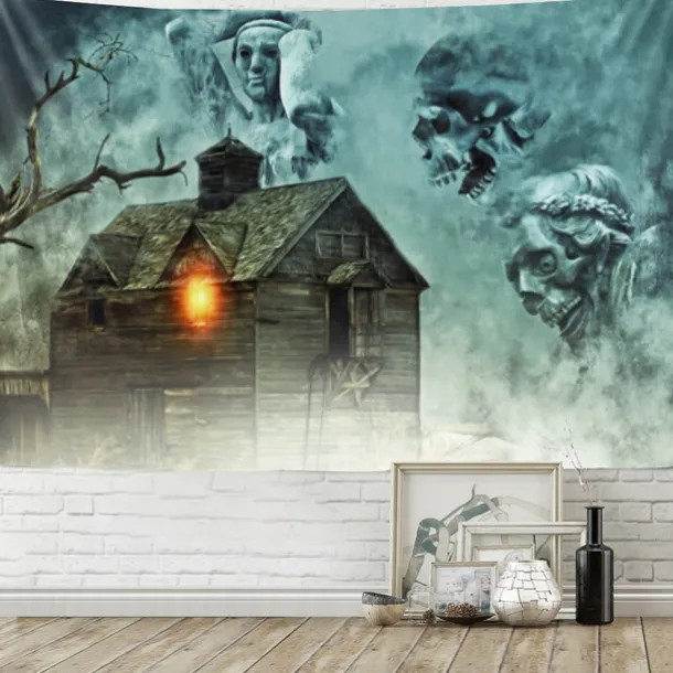 Halloween Wall Tapestry Art Deco Blanket Curtain Hanging Home Bedroom Living Room Decor Horror Bloody Halloween Decorations