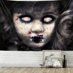 Halloween Wall Tapestry Art Deco Blanket Curtain Hanging Home Bedroom Living Room Decor Horror Bloody Halloween Decorations