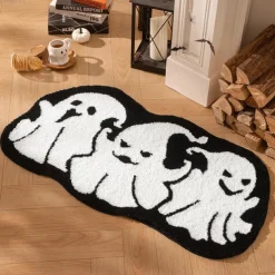 Halloween Welcome Mat, Non-Slip Doormat, Durable and Washable Indoor/Outdoor Floor Rug for Porch, Entryway, and Home Décor