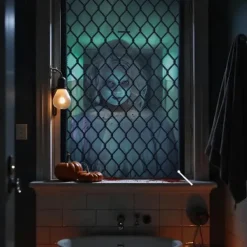 Halloween Window Cover Decorations, Fabric Cute Ghost Candle Halloween Curtain Horror Movie Poster Window Door Covering Decor for Haunted House, Scary Halloween Window Clings Decals Indoor Outdoor