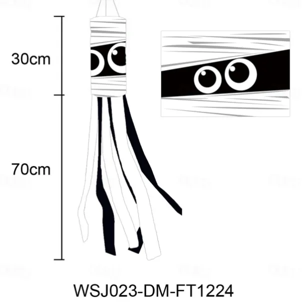 Halloween Windsock Flag 39 Inch Spooky Cartoon Flag Wind Socks Pumpkin Bat Ghost Monster Outdoor Hanging Decoration for Home Yard Patio Lawn Garden Tree Party Decoration