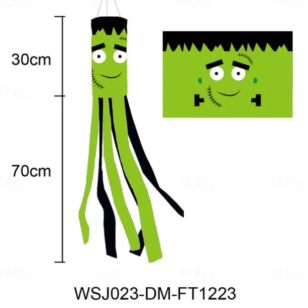 Halloween Windsock Flag 39 Inch Spooky Cartoon Flag Wind Socks Pumpkin Bat Ghost Monster Outdoor Hanging Decoration for Home Yard Patio Lawn Garden Tree Party Decoration