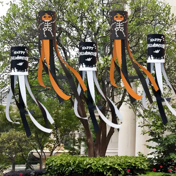 Halloween Windsocks Scary Halloween Hanging Windsock Flag Halloween Decorations for Outdoor Indoor Garden Home Yard Party Supplies