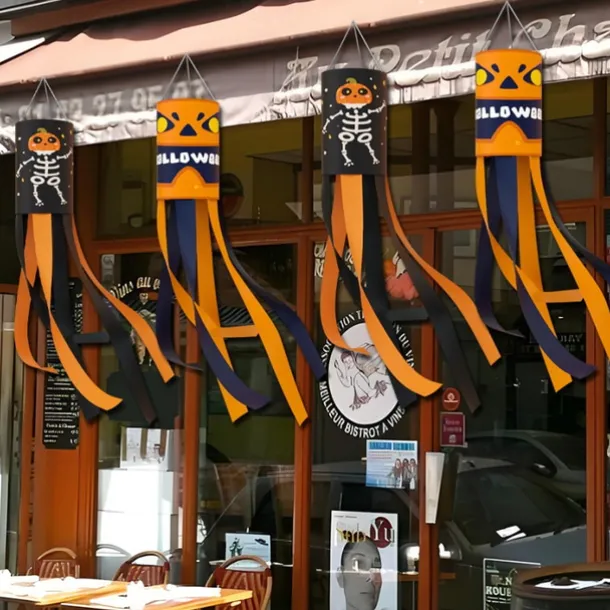 Halloween Windsocks Scary Halloween Hanging Windsock Flag Halloween Decorations for Outdoor Indoor Garden Home Yard Party Supplies