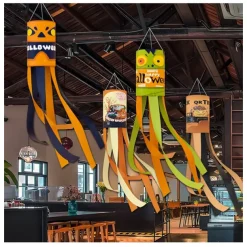 Halloween Windsocks Scary Halloween Hanging Windsock Flag Halloween Decorations for Outdoor Indoor Garden Home Yard Party Supplies
