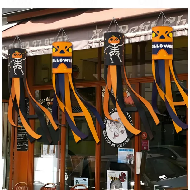 Halloween Windsocks Scary Halloween Hanging Windsock Flag Halloween Decorations for Outdoor Indoor Garden Home Yard Party Supplies