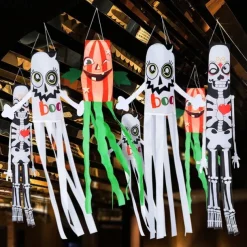 Halloween Windsocks Scary Halloween Hanging Windsock Flag Halloween Decorations for Outdoor Indoor Garden Home Yard Party Supplies
