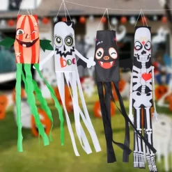 Halloween Windsocks Scary Halloween Hanging Windsock Flag Halloween Decorations for Outdoor Indoor Garden Home Yard Party Supplies