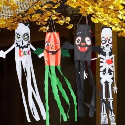 Halloween Windsocks Scary Halloween Hanging Windsock Flag Halloween Decorations for Outdoor Indoor Garden Home Yard Party Supplies