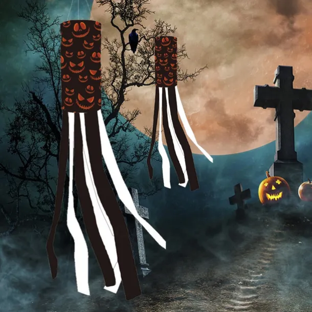 Halloween Windsocks Scary Halloween Hanging Windsock Flag Halloween Decorations for Outdoor Indoor Garden Home Yard Party Supplies